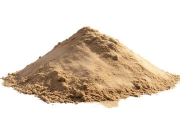 Desert sand pile isolated on a transparent background highlights the fine texture and natural color of sand commonly found in arid environments
