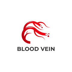 Red Blood Vein Abstract Medical Healthcare Logo Design