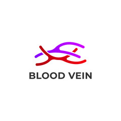 Red Blood Vein Abstract Medical Healthcare Logo Design