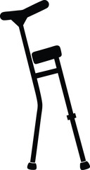 crutch walking aid vector silhouette art and illustration