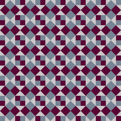 Fototapeta premium Pattern created from purple and grey squares on a pale grey background