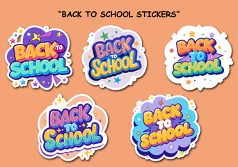 Colorful Back to School Sticker Set with Fun Designs for Educational Projects and Decorations