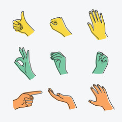 Hand poses illustration