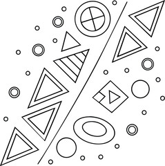 Abstract geometric background with arrow, circle, mail, and check icons for web and business communication design