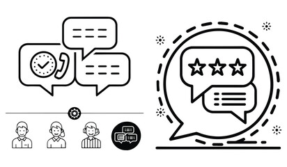 Social media network icons set for web communication and online technology concept