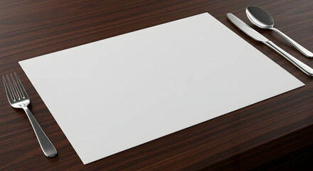 Blank Placemat Mockup Elegant Restaurant Table Setting Design Template Food Menu Branding