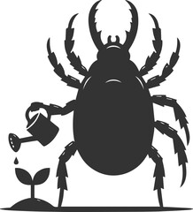 Tick vector isolated silhouette black animal illustration