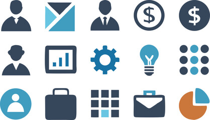 Professional Business Icons User Interface Elements for Websites and Applications; High-Quality Vector Graphics, EPS Format Included