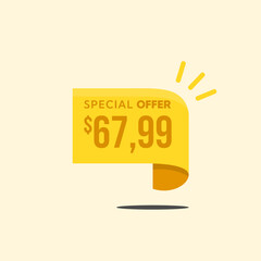 Yellow $67.99 tag style banne...