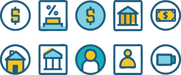 Financial Icons Banking, Money, Finance, and Investment Graphics for Websites and Applications