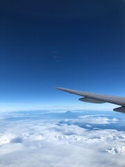 view from the plane with Fuji mountain Japan