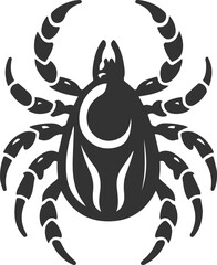 Tick vector isolated silhouette black animal illustration