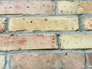 Cut brick wall detail.