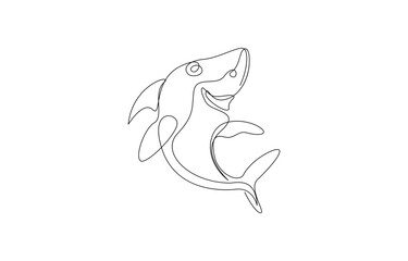 shark continuous line art drawing