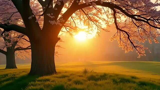 tree in the morning