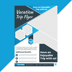 Elegant vacation package flyer for promoting luxury trips, travel experiences, and exclusive tours — perfect for professional tourism advertising