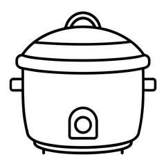 Minimal Rice Cooker Outline Vector