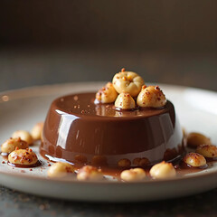 Chocolate cake with cashew nuts