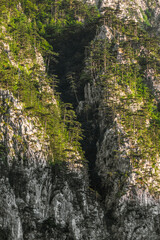 Summer landscape on Cerna Valley in Mehedinti Mountains, Romania, Europe	