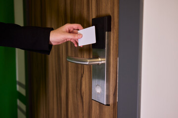 Gaining entry to a hotel room is made easy through a convenient key card system design