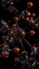 A golden DNA molecule forms a decorative pattern like berries on a spring branch