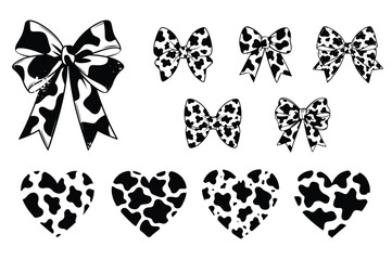 Cow Print Hearts Bows Bundle
