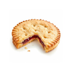 Delicious Partially Eaten Mini Fruit Pie with a Flaky Crust and Sweet Filling