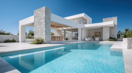 modern luxury house with swimming pool