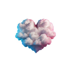 Neon Heart-Shaped Cloud Formation, Abstract Love Concept