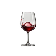 Splashing Red Wine in Elegant Glass
