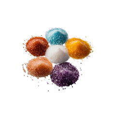 Vibrant Collection of Colorful Salts in a Starburst Pattern