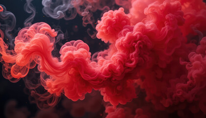 Fototapeta premium Red smoke color wave isolated on white background with a smooth, flowing, and magical artistic design