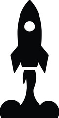 Silhouette rocket launch startup business simple modern style Vector illustration