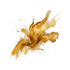 Abstract Coffee Splash Golden Brown Liquid Burst
