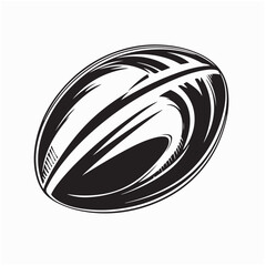Clean and Simple Rugby Ball Vector Design in a Flat Minimalist Illustration