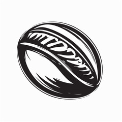 Clean and Simple Rugby Ball Vector Design in a Flat Minimalist Illustration
