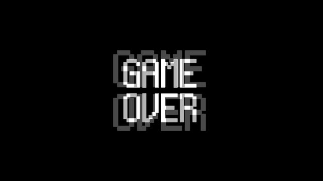  Game over glitch 4k video , game is over text video 4k