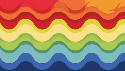 Colorful Wavy Lines Background
