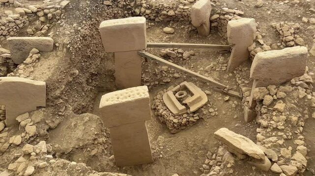 T-shaped stone pillars at G&ouml;bekli Tepe, the world&rsquo;s oldest known temple complex in Turkey