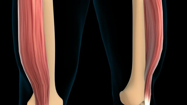 Vastus lateralis muscle anatomy for medical concept 3D rendering