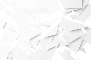 Textured abstract design featuring sharp white lines and triangles against a light background, evoking a sense of depth and modernity in the composition and layout