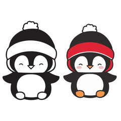 Santa Claus and Snowman Christmas Cartoon Illustration with Penguin and Winter Holiday Characters