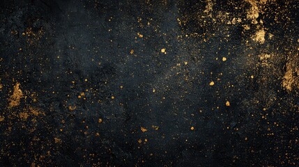 Stunning photo of black background with gold flecks, distressed black wall.