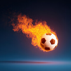 Naklejka premium Soccer Ball in Fire on isolated background