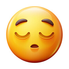 Fototapeta premium Sleeping face emoji isolated on white background 