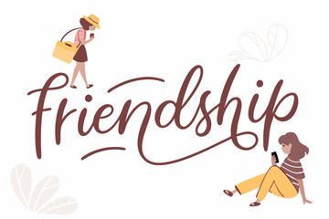 Casual friendship phrase with brush lettering and a relaxed vibe