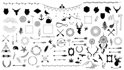 Bohemian Icon Collection: A captivating collection of hand-drawn bohemian icons, each meticulously crafted to evoke a sense of free-spirited artistry.