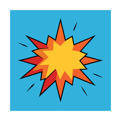 Fototapeta premium Comic Explosion Bubble with Starburst Background