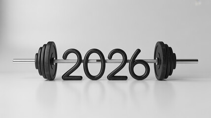 2026 Fitness Goal New Years Resolution Weightlifting Gym Concept