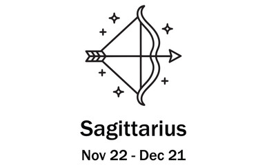 Sagittarius Zodiac Sign – Dates and Bow Symbol
Sagittarius Horoscope Art with Arrow Icon
Sagittarius Astrology Illustration – Nov 22 to Dec 21
Star Sign Sagittarius – Fire Element with Archer Symbol